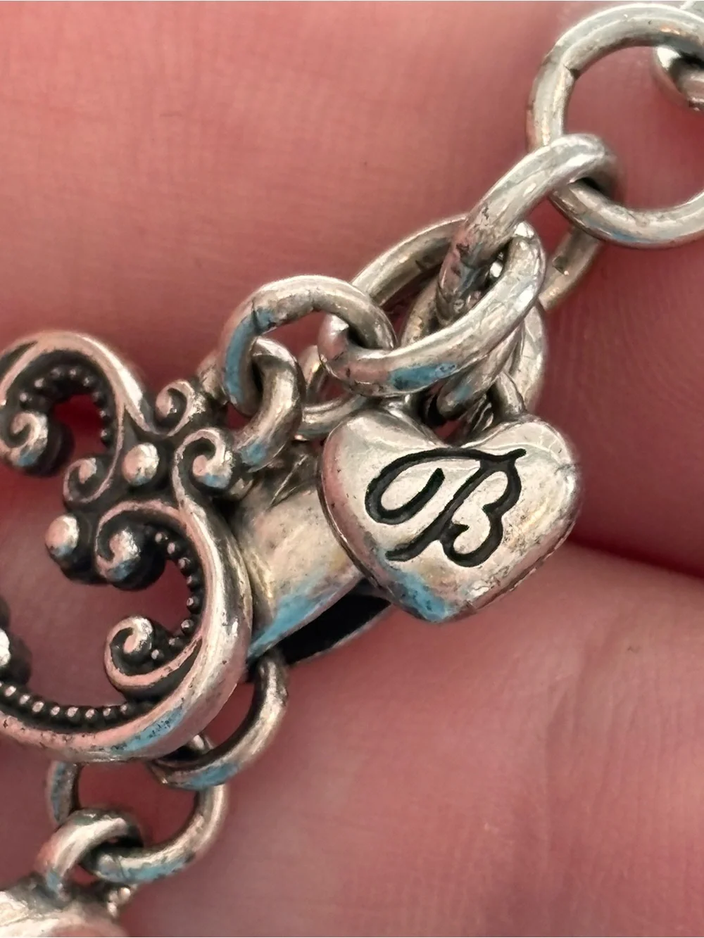Brighton Palazzo Silver Heart Crystal Bracelet